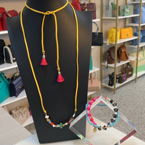 Colorful Beaded Necklace and Bracelet Set